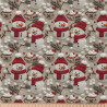 Printed Cotton MARSHMALLOW Gray / Red